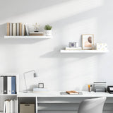 Floating Wall Shelves 2 pcs High Gloss White 90x23.5x3.8 cm MDF 323755