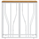 Console Table Silver Stainless Steel and Solid Wood Acacia 350039