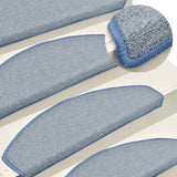 Stair Mats 30 pcs 65x24x4 cm Light Grey and Blue Half Round Large 3365764