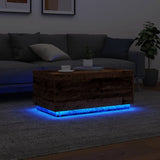 Coffee Table with LED Lights Old Wood 90x50x40 cm 857722