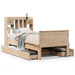 ZNTS Bookcase Bed without Mattress 90x200 cm Solid Wood Pine 3308930