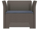 1-Seater Armchair with Cushion Rattan Look PP Light Grey 8011867
