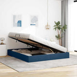 Storage Bed with Mattress with Storage Blue 160 x 200 cm Fabric 3370027