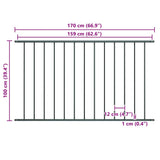 Fence Panel Woerden Powder-coated Steel 1.7x1 m Anthracite 145222