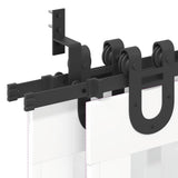 Sliding Door Hardware Kit 366 cm Steel Black 3295753
