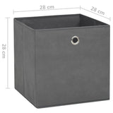 Storage Boxes 10 pcs Non-woven Fabric 28x28x28 cm Grey 325193