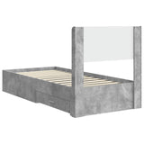 Bed Frame with Storage and Headboard Concrete Grey 90 x 200 cm 3414510