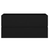Sink Cabinet with Built-in Basin Black Engineered Wood 3071649