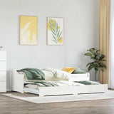 Daybed with Trundle without Mattress IRUN White 90x200 cm 42000162