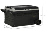 50L Car Refrigerator, Portable Compressor Cooler Box, Fridge Freezer w/ Inner LED Light, Foldable T3398P349480
