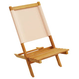 Folding Garden Chairs 6 pcs Beige Fabric and Solid Wood 3214647