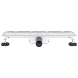 Shower Drain with Line Design Silver 60 cm Stainless Steel 304 42015956