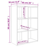 800342 Book Cabinet/Sideboard White 66x30x98 cm Engineered Wood