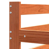 Day Bed with Headboard Wax Brown Solid Pine Wood 877048