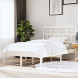 3101219 Bed Frame without Mattress White Solid Wood 140x200 cm