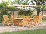 Garden Dining Set Folding 7 pcs Brown Solid Acacia Wood 3375727