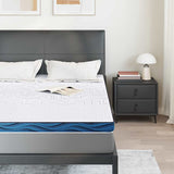 Mattress Pads White and blue 140 x 190 cm Gel Memory Foam 4106270