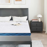 Mattress Pads White and blue 140 x 200 cm Gel Memory Foam 4106271