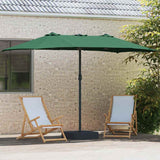 Garden Parasol Green 385 x 209 x 244 cm Polyester and Steel 42003276
