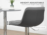 Adjustable Bar Stools Set of 2, Swivel PU Leather Upholstered Barstools with Tufted Seat and Back, T3398P341390