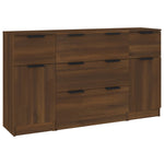 ZNTS 3 Piece Sideboard Set Brown Oak Engineered Wood 3115827