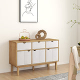 Sideboard OTTA Brown and White 114x43x73.5 cm Solid Wood Pine 351299