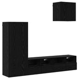 TV Wall Units 4 pcs Black Oak Engineered Wood 3402781