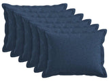 Cushion with Pillow HOUTEN 6 pcs Blue Faux Linen 934583