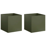 Garden Planter 2 pcs Olive Green 35 x 35 x 35 cm 8004959
