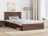 Bed Frame with Headboard Brown Oak 100 x 200 cm Solid Pine Wood 3411052