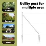 Ground Spike Fence Post 7 pcs Silver Powder-Coated Steel 42004276