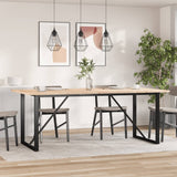 Dining Table O-Frame 200x100x75.5 cm Solid Wood Pine and Steel 3282745