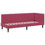 Corner Bed Frame with Headboard Wine red 80 x 200 cm Velvet 42016332