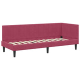 Corner Bed Frame with Headboard Wine red 80 x 200 cm Velvet 42016332