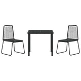 Garden Dining Set 3 pcs Black Powder-Coated Steel 3379387