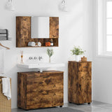 Bathroom Furniture Set with Drawer with Shelf 3 pcs Smoked Oak 3393038