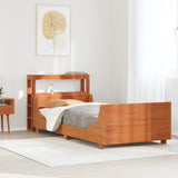 ZNTS Bed Frame without Mattress Wax Brown 90x190 cm Single Solid Wood Pine 3306482