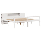 Bookcase Bed without Mattress White 180x200 cm Super King Solid Wood Pine 3321976