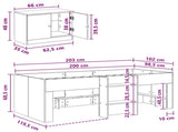 Loft Bed Frame with Cabinet 3 pcs Black Engineered Wood 3423375