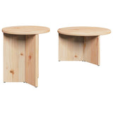 Coffee Table 2 pcs Natural Solid Pine wood 873550