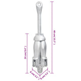Folding Anchor with Rope Silver 3.2 kg Malleable Iron 94286