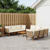 9 pcs Solid Acacia Wood & Rope Natural 3407778
