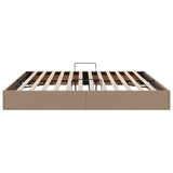 Storage Bed with Mattress Cappucino 200 x 200 cm Faux leather 3369964