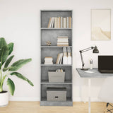 Bookcase Concrete Grey 60x24x176 cm Engineered Wood 857824