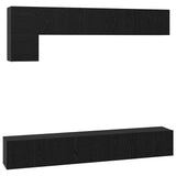 TV Cabinet Set 5 pcs Black Oak Engineered Wood 3393196