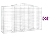 Arched Gabion Baskets 9 pcs 200x50x160/180 cm Galvanised Iron 3145710