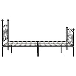 ZNTS Bed Frame without Mattress with Slatted Base Black Metal 120x200 cm 284456