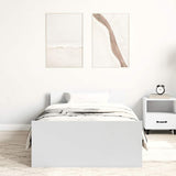 Bed Frame without Mattress White 90x190 cm Single Engineered Wood 835939