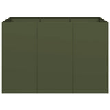 ZNTS Planter Olive Green 120x80x80 cm Steel 860790