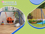 Two-In-One Toddler Garden Swing, with Comfortable Seat, Safety Belt - Orange and Blue T3398P348090